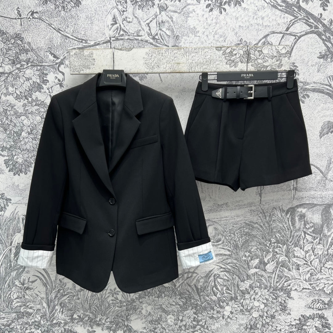 Prada 25 Suit Black Polyester Rayon