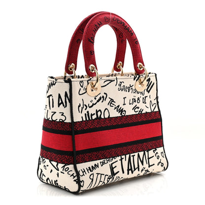 Canvas Medium DiorAmour Graffiti Lady D-Lite Latte