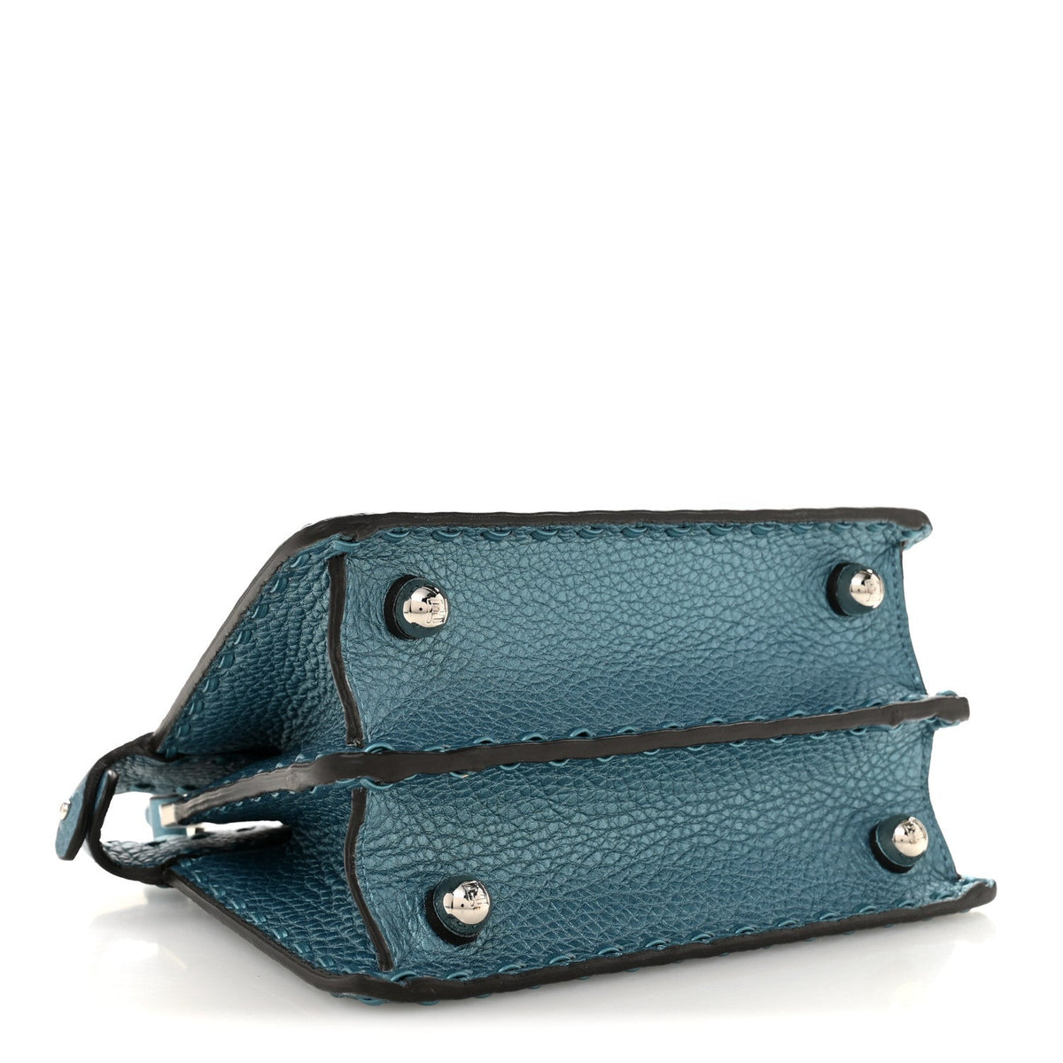Metallic Cuoio Roma Sellerissima Nappa Sintetica Tape Stitch Petite Peekaboo I SEE U Iconic Satchel Placca Argento