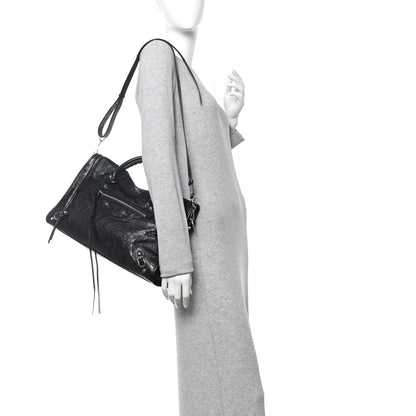Agneau Classic Silver Hardware City Black