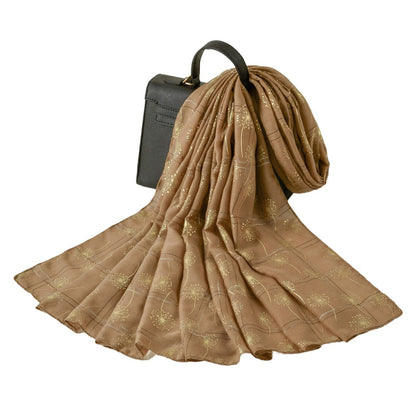 Scarvii - Golden Dandelion Printed Scarf - Stylish &amp;Soft