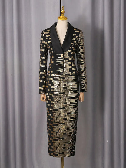 Giselle Geometric Sequined Suit Set