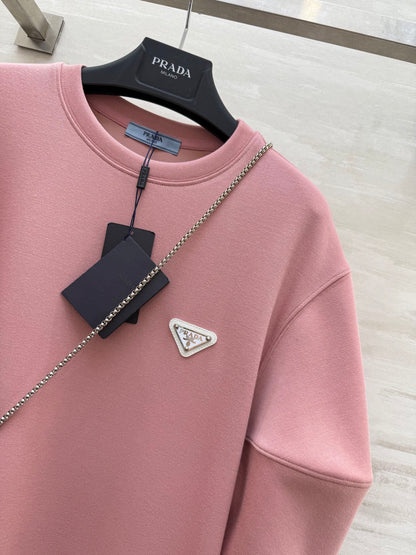 Prada 25 Triangle Logo Casual Dress Pink Cotton