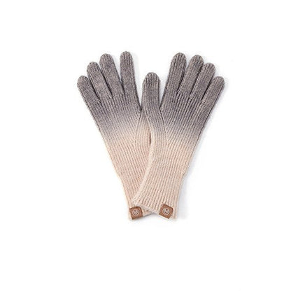 Gradient Color Rainbow Knit Gloves
