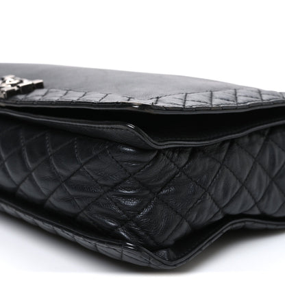 Calfskin Large Boy Reverso Flap Black