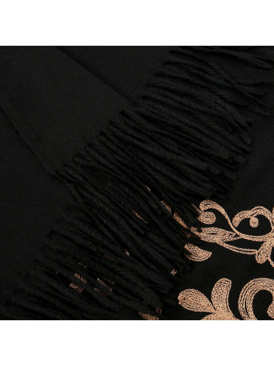 Sscarvii - Embroidered Tassel Winter Scarf
