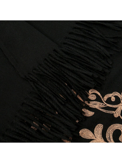 Sscarvii - Embroidered Tassel Winter Scarf