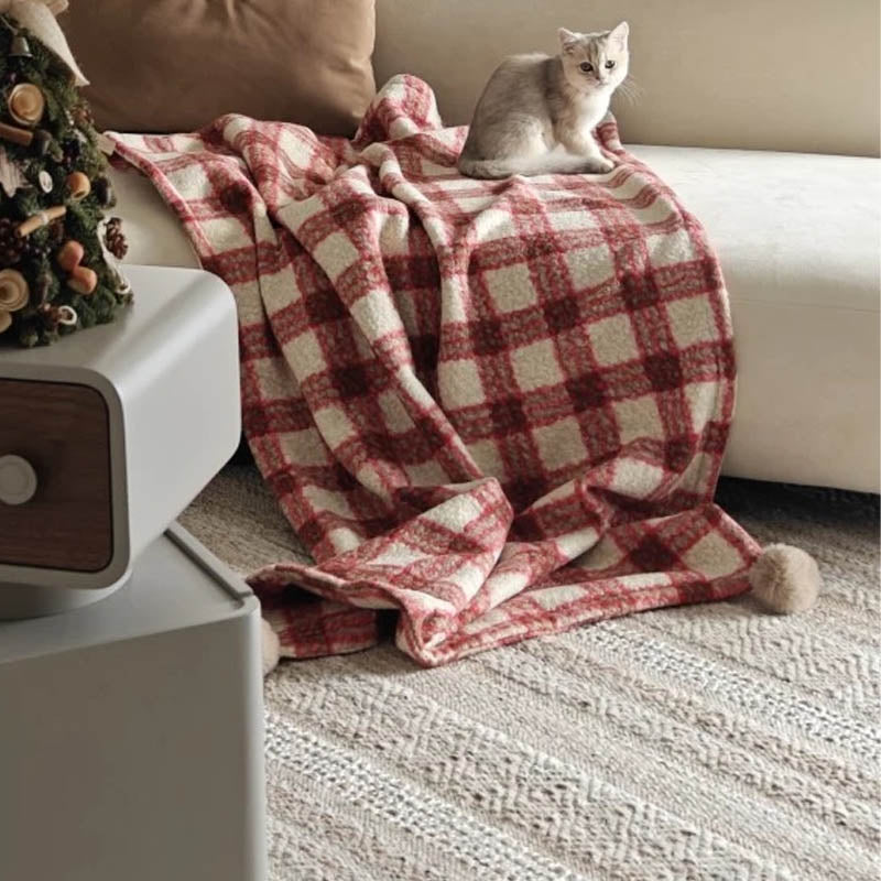 Vintage Plaid Soft Thicken Warm Blanket