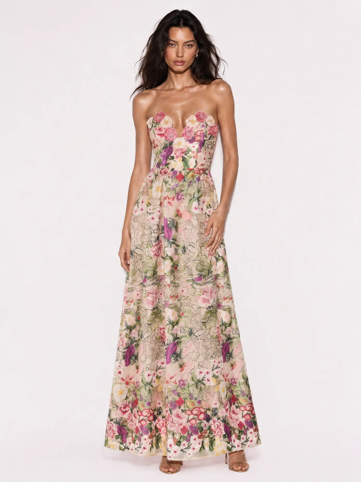 Alessandra Floral Strapless Maxi Dress