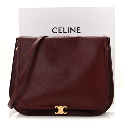 Shiny Lambskin Soft Triomphe Besace Bag Syrah