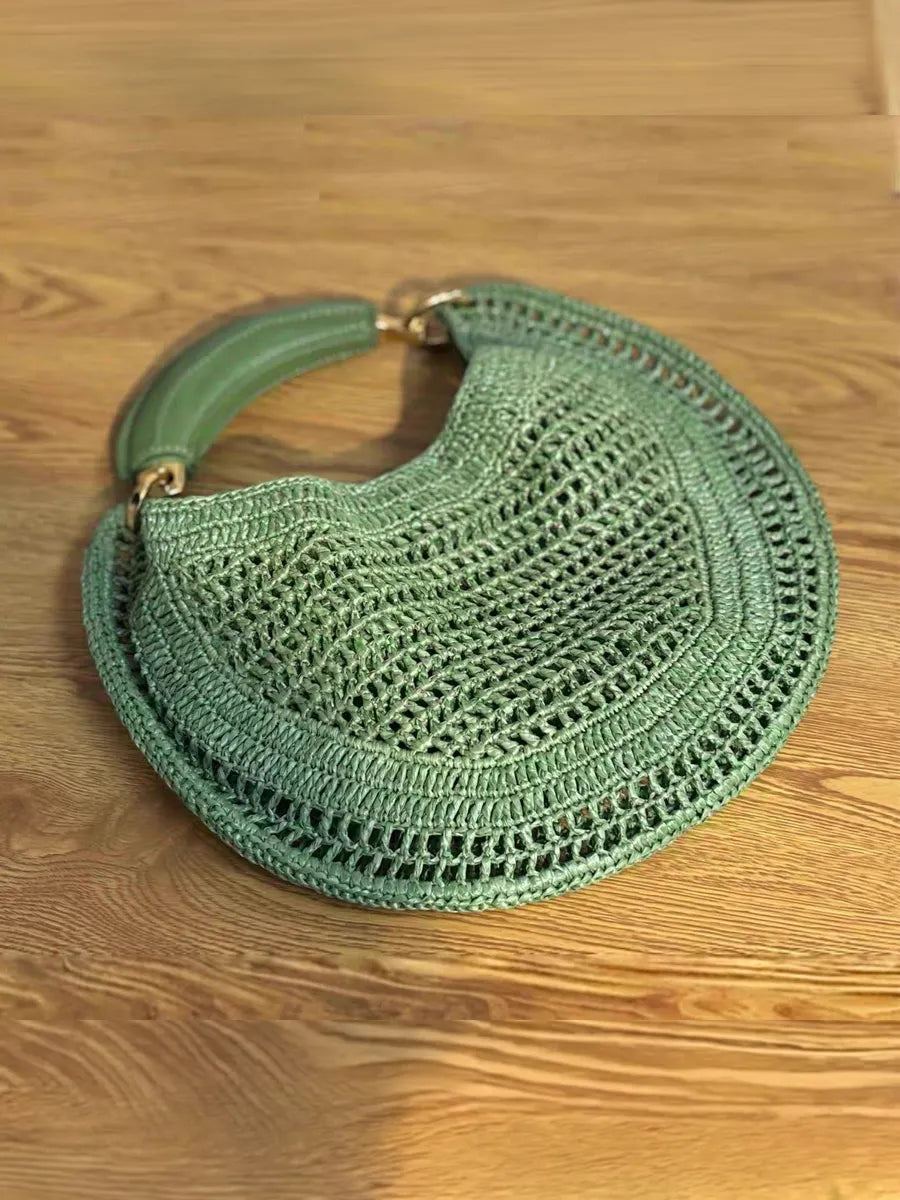 Ivy Hand-Woven Crescent Bag