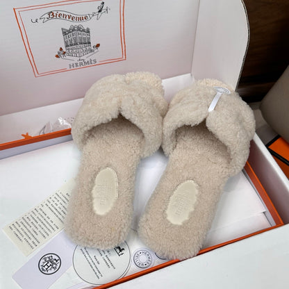 HM Oran Sandal Ivory Wool 598200