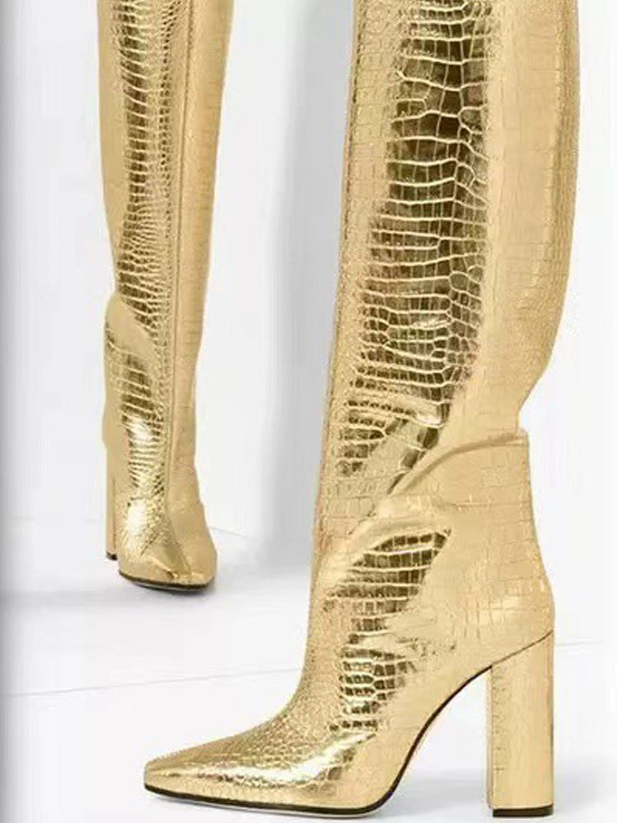 Arabella Chunky Heeled High Boots