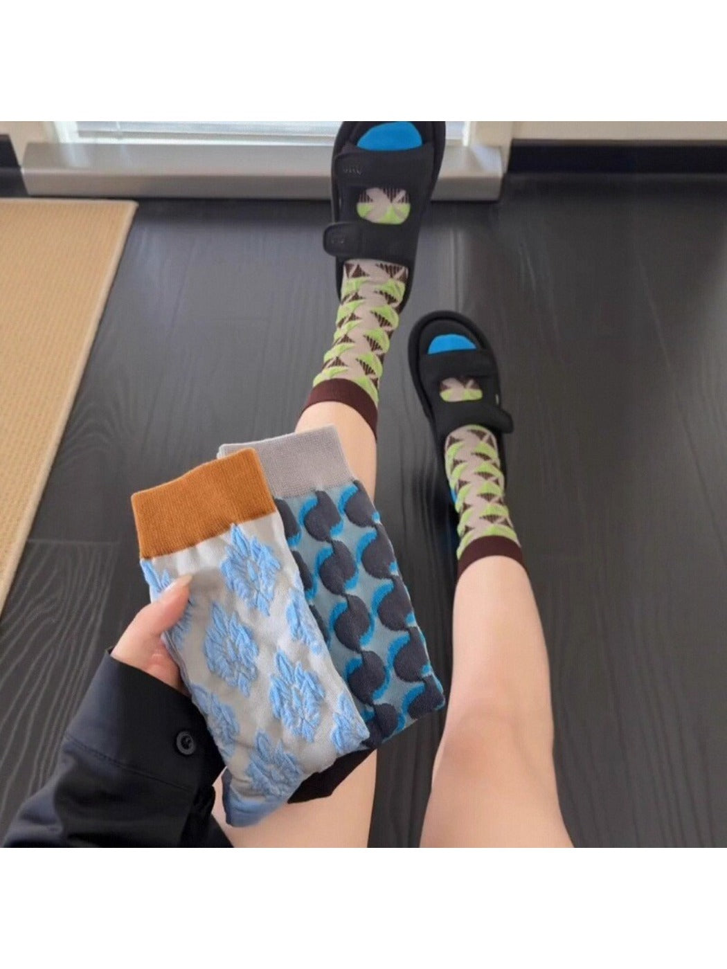Rufia - Retro Contrast Mid-Calf Socks - Vintage &amp; Sweet