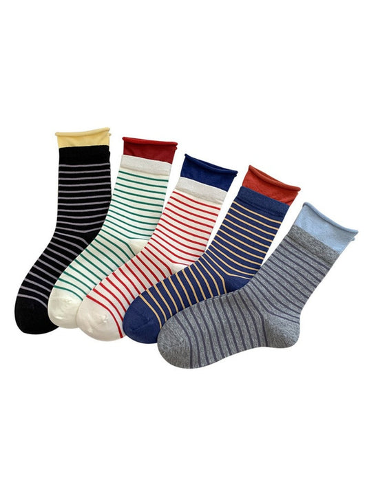 Rufia - Stripe Color-Block Mid-Calf Capsule Socks