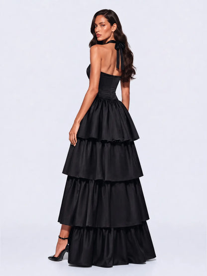 Imogen High-Low Tiered Ruffle Maxi Dress