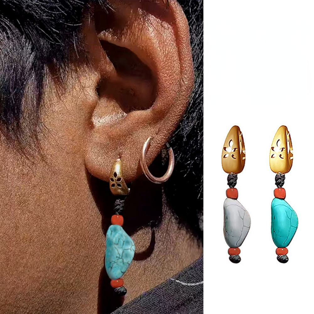 Tibetan Folk Style Stone Earrings
