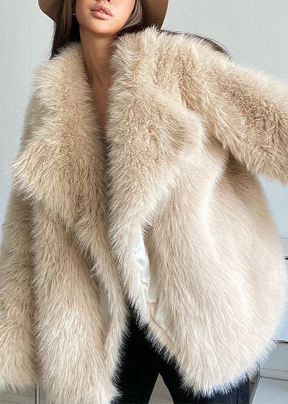 Suit Collar Fur Coat Premium Plush Material