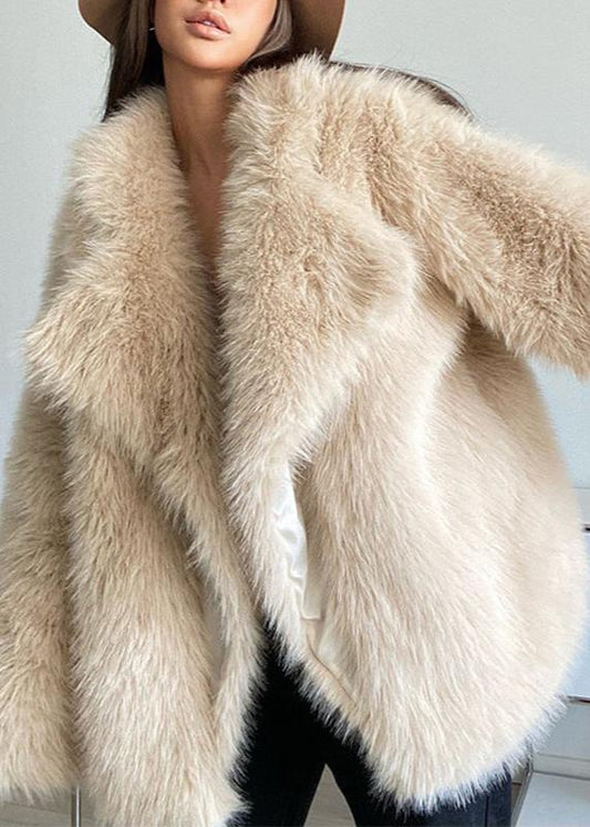 Suit Collar Fur Coat Premium Plush Material