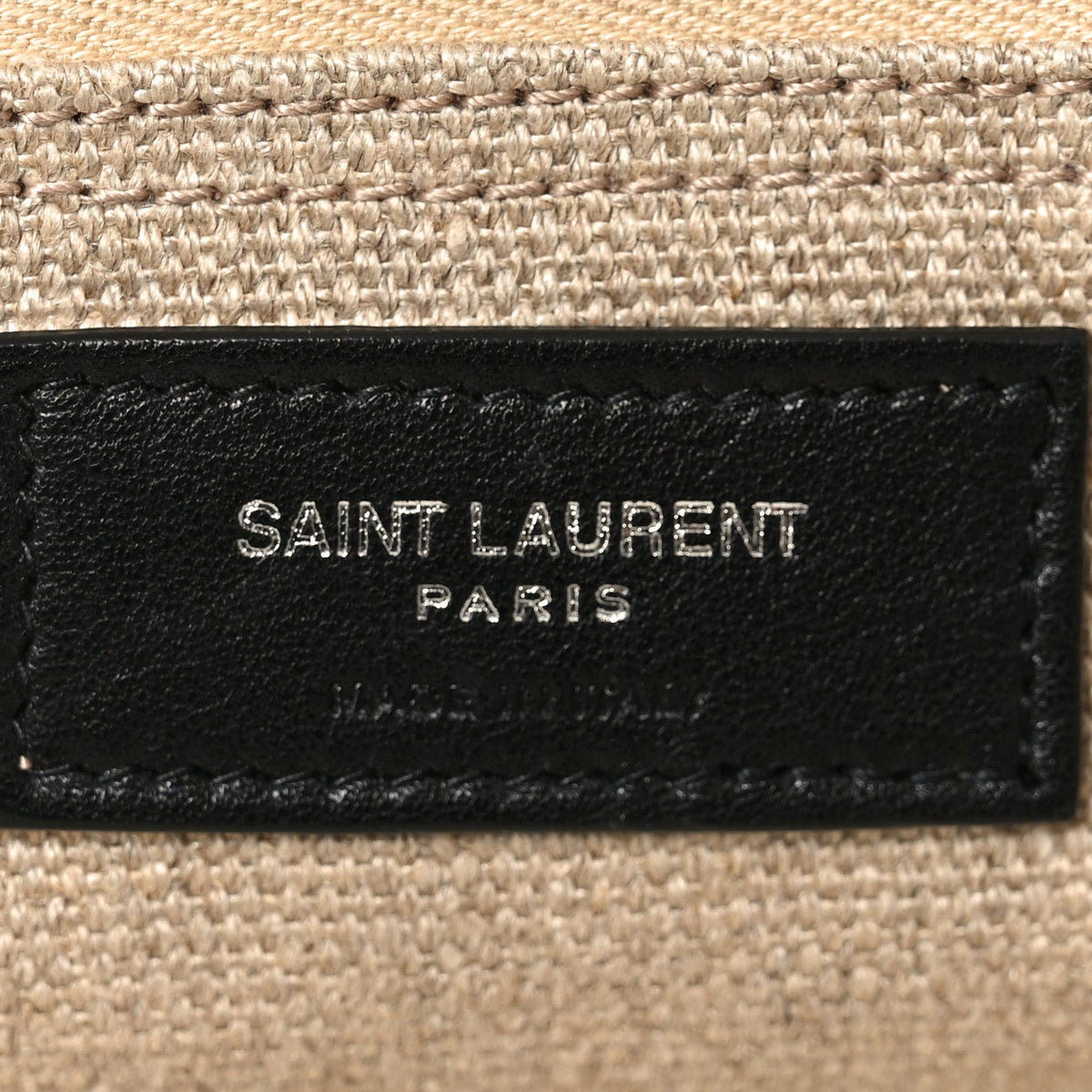 Linen Calfskin Rive Gauche Tote Optic White