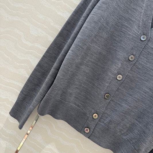 Prada 25 Cardigan Gray Wool