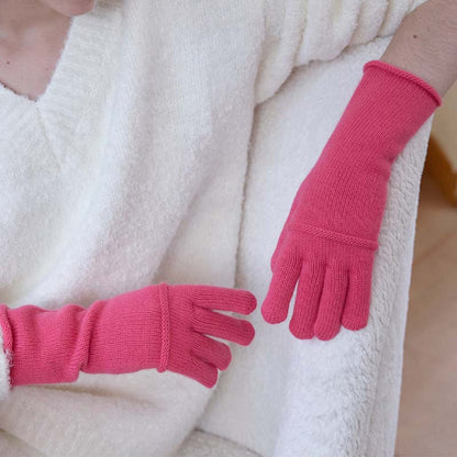 Solid Color Long Wool Knit Gloves