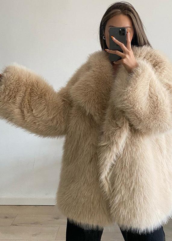Suit Collar Fur Coat Premium Plush Material