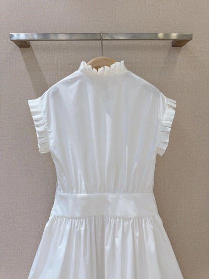 DIOR 25S SHORT PLEATED LACE SHIRT DRESS 553