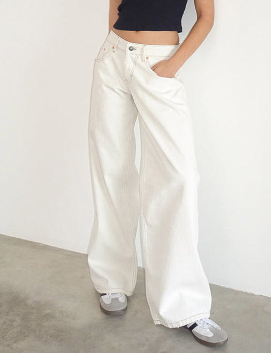 Vintage Low Rise Wide Leg Denim Jeans