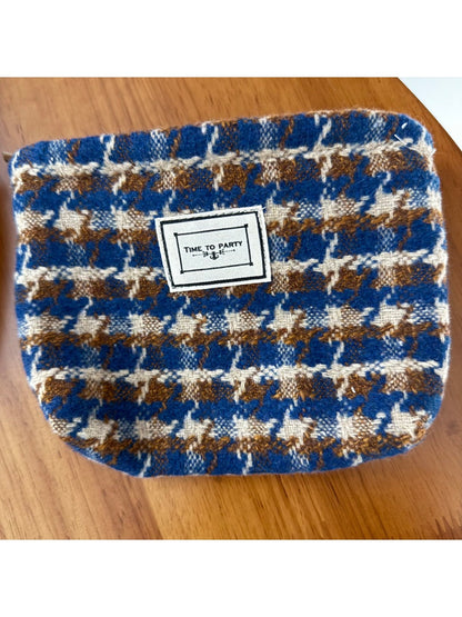 Cosbai - Cosmetic Bag with Classic Plaid Patterns