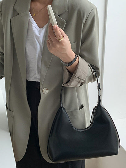 Geometric Split-Joint Zipper Shoulder Bags Handbags