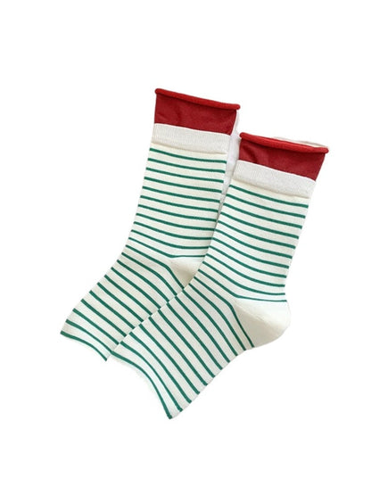 Rufia - Stripe Color-Block Mid-Calf Capsule Socks
