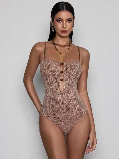 Nadira Spaghetti Cutout Leaf Bodysuit