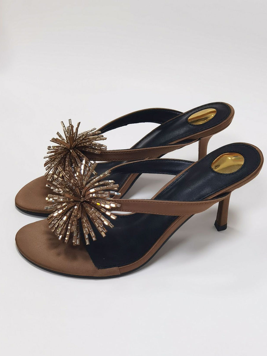 Katherine Rhinestone Floral Crystal Stiletto Sandals