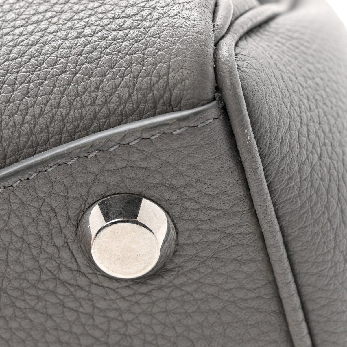 Grained Calfskin Small Rodeo Top Handle Handbag Grey