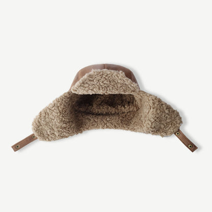 Vintage Distressed Suede Warm Winter Trapper Hat