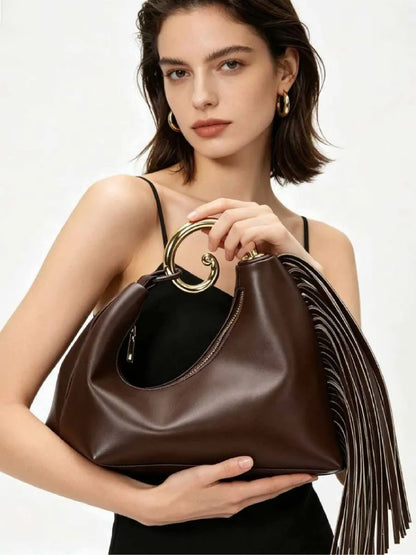 Rebecca Leather Tassel Handbag