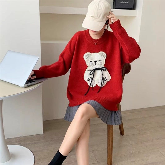 Loose Cute Long Sleeve Knit Sweater