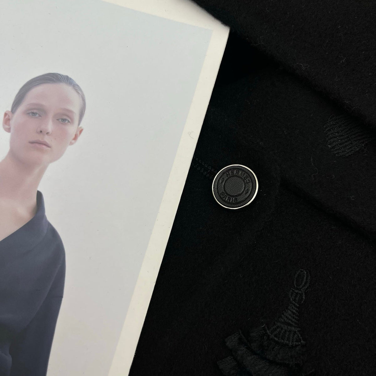 HM 25FW Hooded Double-faced Black Cashmere Short Coat