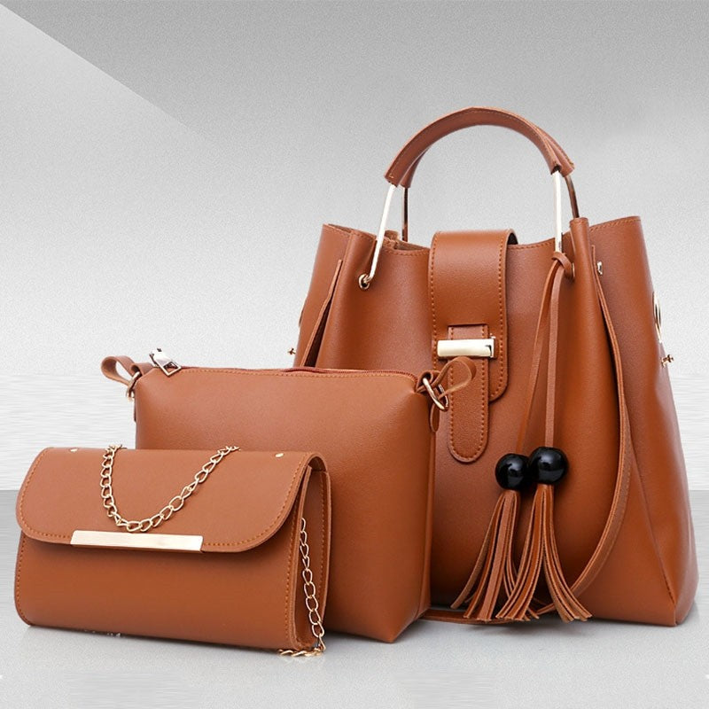 Tassel Shoulder Bag Handbag 3-Piece Sets