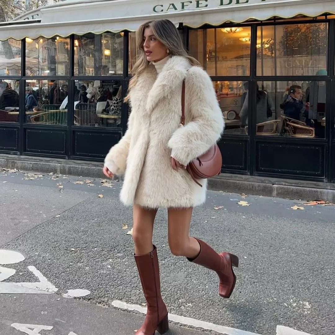 Faux Fur Collar Warm Coat
