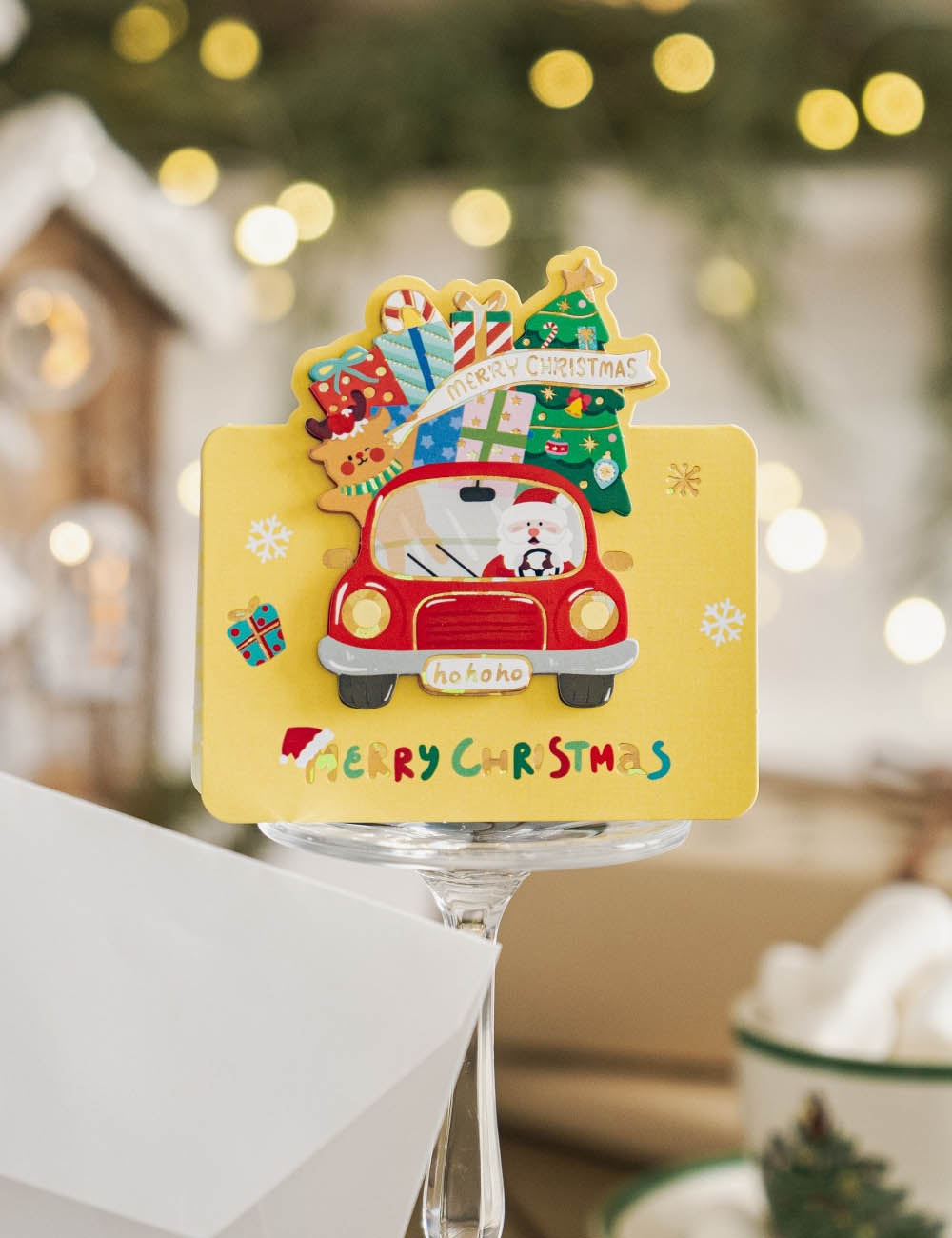 Cute Gold Foiling Christmas Greeting Card