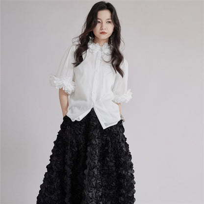 Loose Petal Short Sleeve Shirt