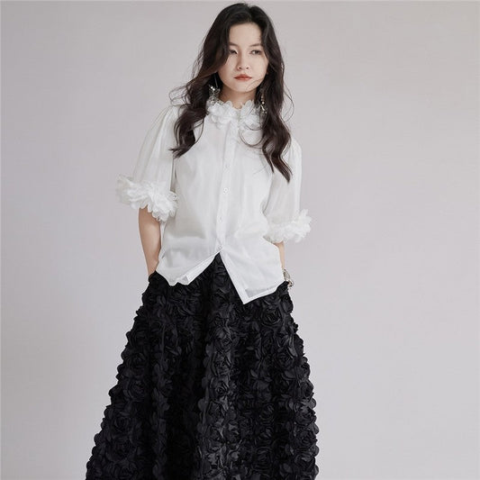 Loose Petal Short Sleeve Shirt