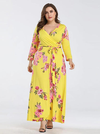 Summer Floral V Neck Clothes For Pregnant Women Printing  Long Sleeve Dress