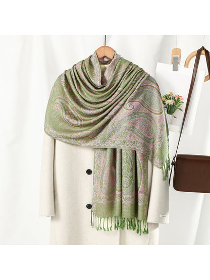 Sscarvii - Bohemian Paisley Tassel Scarf