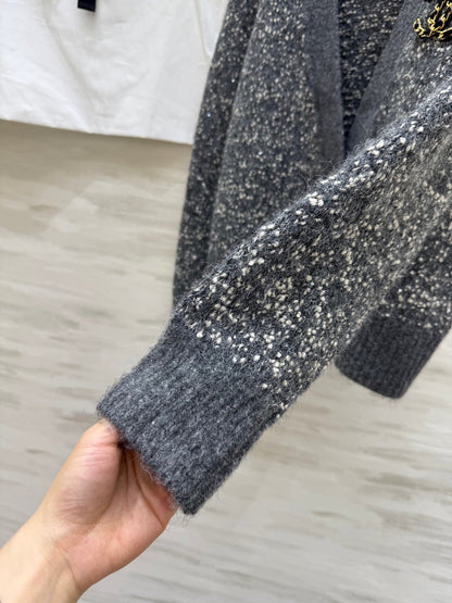 CC Cardigan Grey Wool Tweed 343312