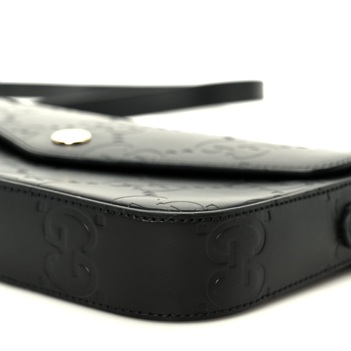 Gilbert Calfskin GG Super Mini Shoulder Bag Black