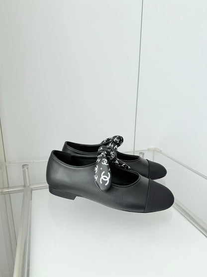 Chanel 26 Double C Heel Pump With Silk Ribbon Black Lambskin 597333