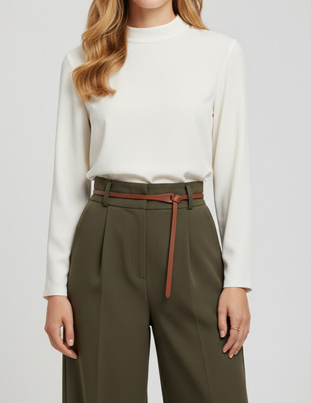 Trendy Solid Color Skinny Leather Belt